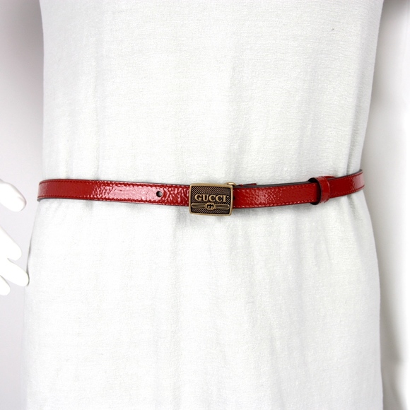 Gucci Patent Leather with Gucci Print Buckle 80 32